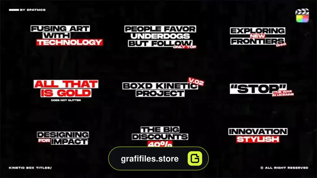 پروژه فاینال کات تایتل Kinetic Box Titles v2.0 | FCPX
