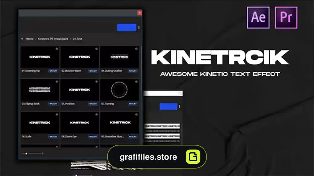 پروژه افترافکت تایتل Kinetrick Text Effect
