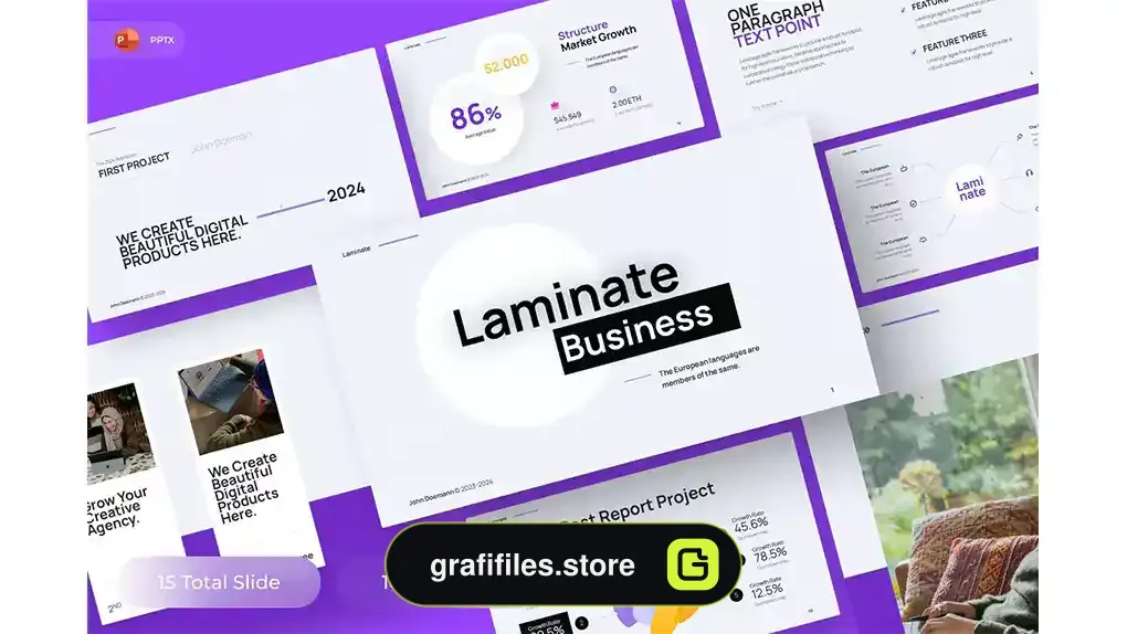 قالب پاورپوینت کسب و کار Laminate - Business PowerPoint Template