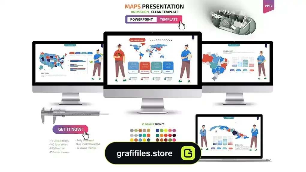 قالب پاورپوینت نقشه Maps Powerpoint Templates