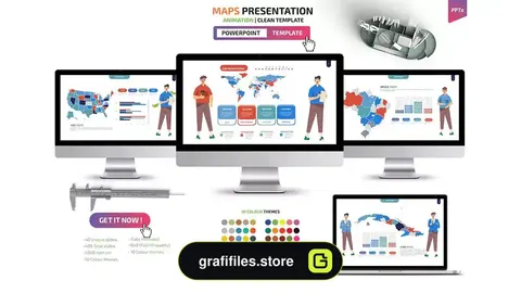 قالب پاورپوینت نقشه Maps Powerpoint Templates