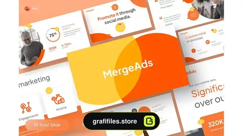 قالب پاورپوینت کسب و کار MergeAds - Business PowerPoint Template
