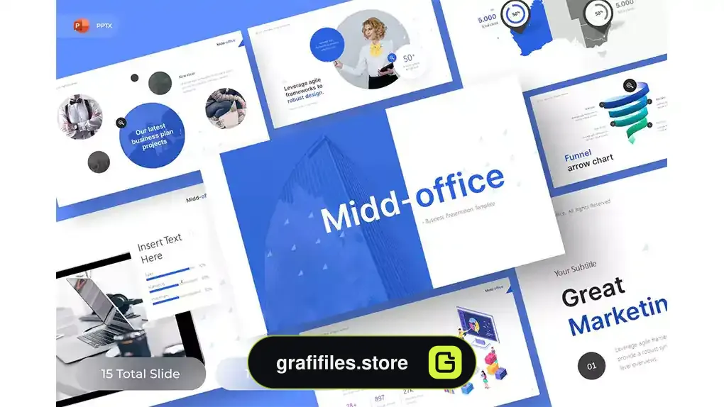 قالب پاورپوینت تجاری Midd-Office - Business PowerPoint Template