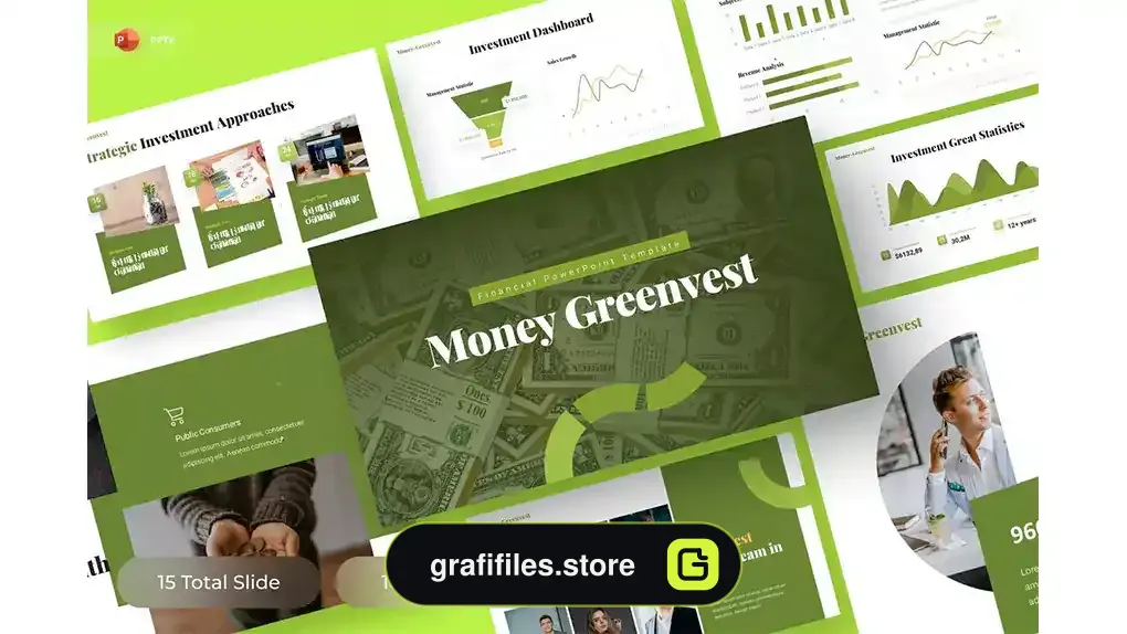 قالب پاورپوینت مالی Money Greenvest - Financial PowerPoint Template