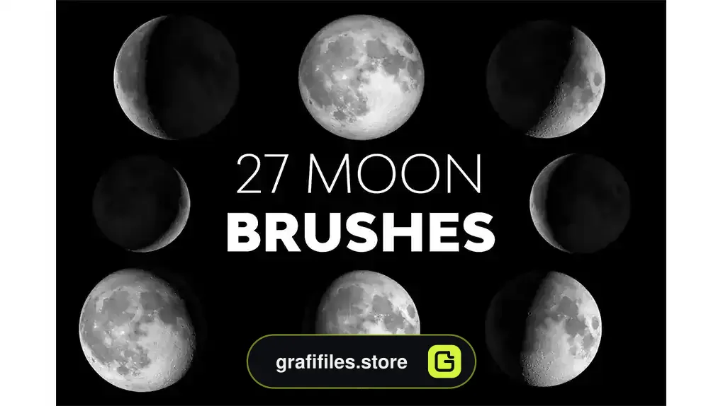 دانلود 27 براش فتوشاپ ماه Moon Brushes