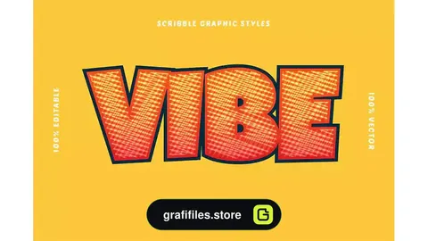 افکت متن خط خطی رنگارنگ Multicolor Scribble Text Effects Set