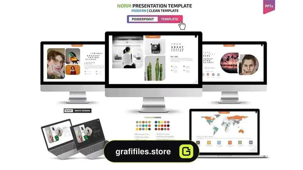 قالب پاورپوینت Norm Powerpoint Presentation Templates