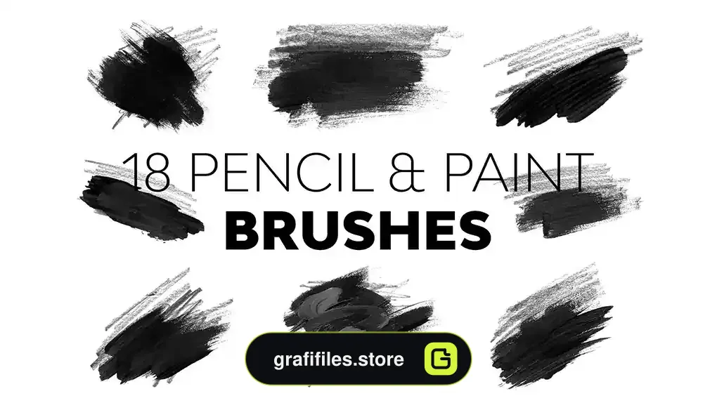 دانلود 18 براش مداد فتوشاپ Pencil & Paint Brushes