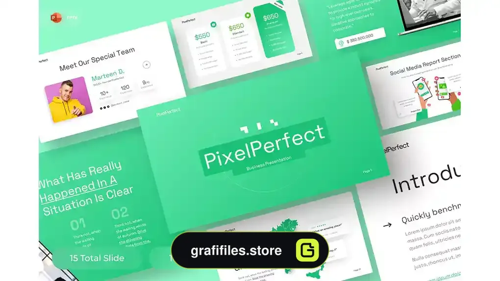 قالب پاورپوینت تجاری PixelPerfect - Business PowerPoint Template