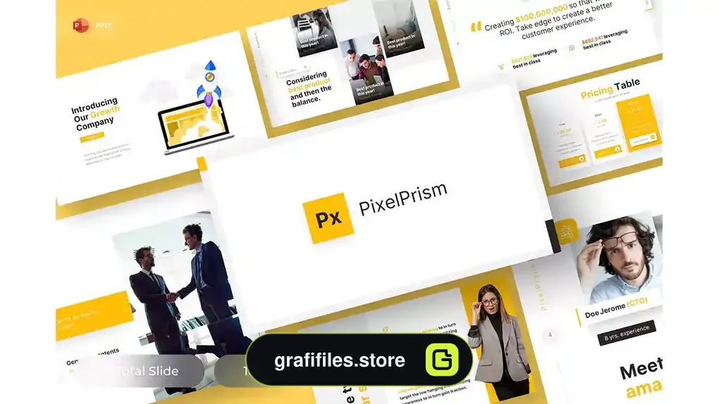 قالب پاورپوینت کسب و کار PixelPrism - Business PowerPoint Template