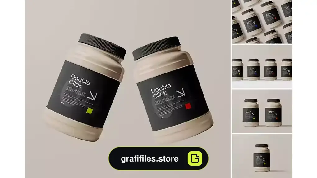 موکاپ بطری پلاستیکی Plastic Jar Mockup