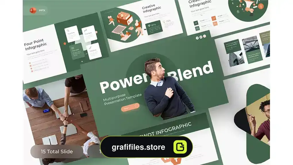 قالب پاورپوینت چند منظوره PowerBlend - Multipurpose PowerPoint Template