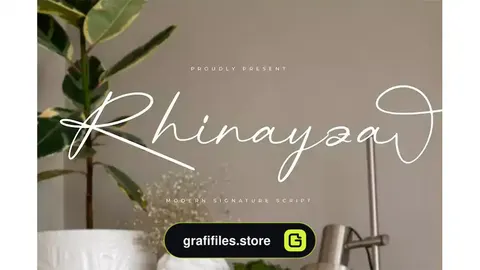 فونت انگلیسی دست نویس Rhinayza Modern Signature Script