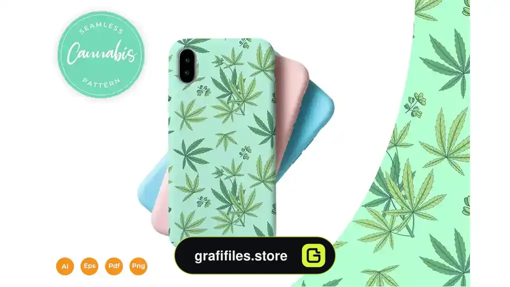 پترن شاهدانه Seamless Cannabis Pattern
