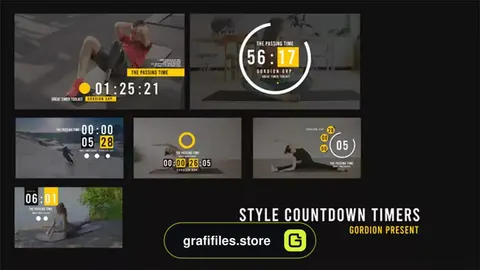 پروژه افترافکت شمارش معکوس Style Countdown Timers V2