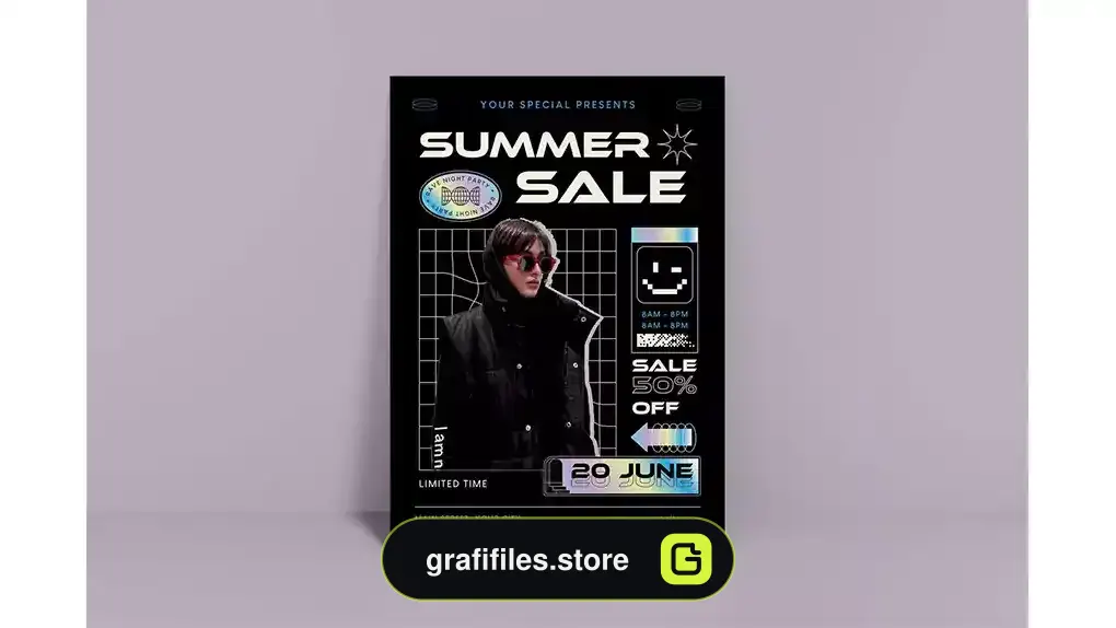 طرح لایه باز تراکت حراج تابستانه Summer Sale Flyer