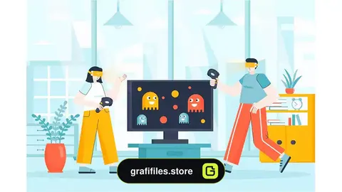 ایلوستریشن بنر وبسایت واقعیت مجازی