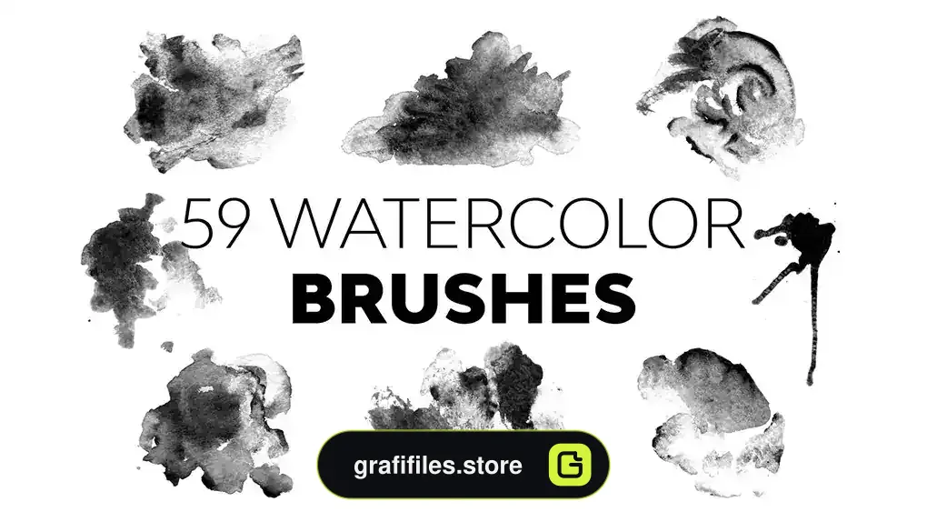 دانلود 59 براش آبرنگی فتوشاپ Watercolor Brushes