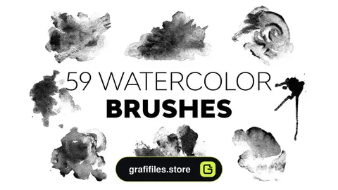 دانلود 59 براش آبرنگی فتوشاپ Watercolor Brushes