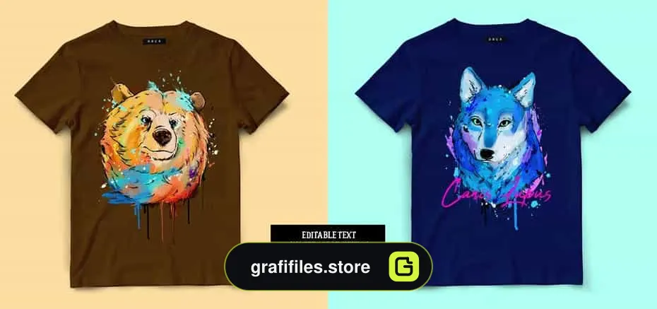 طرح وکتور تیشرت Artistic Animal T-shirt Designs