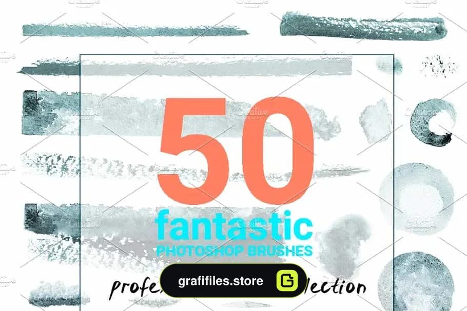 براش آبرنگ فتوشاپ Watercolor art brushes for Photoshop - 3