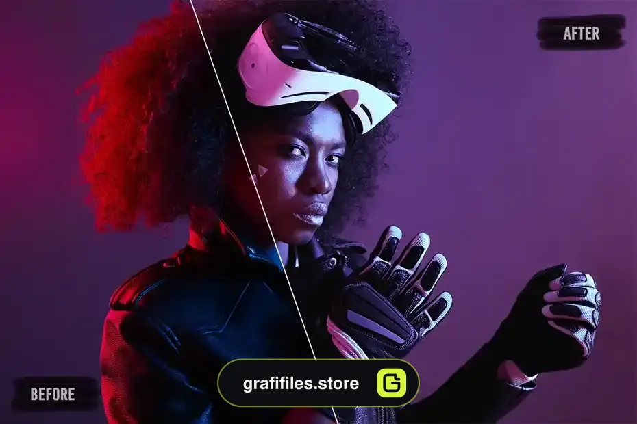 پریست اصلاح رنگ سایبرپانک Cyberpunk LUTs Pack - 1
