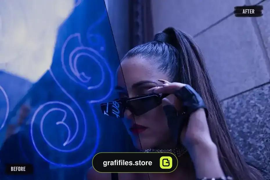 پریست اصلاح رنگ سایبرپانک Cyberpunk LUTs Pack - 3