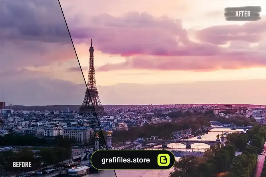پریست اصلاح رنگ Paris LUTs Pack - 1