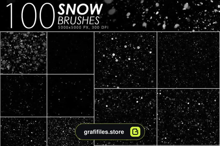 براش برف فتوشاپ Snow Photoshop Brushes - 1