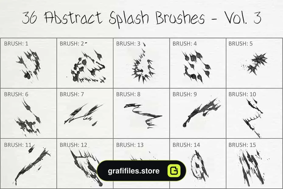 براش پاشیدن رنگ فتوشاپ Abstract Splash Brushes - Vol. 3 - 1