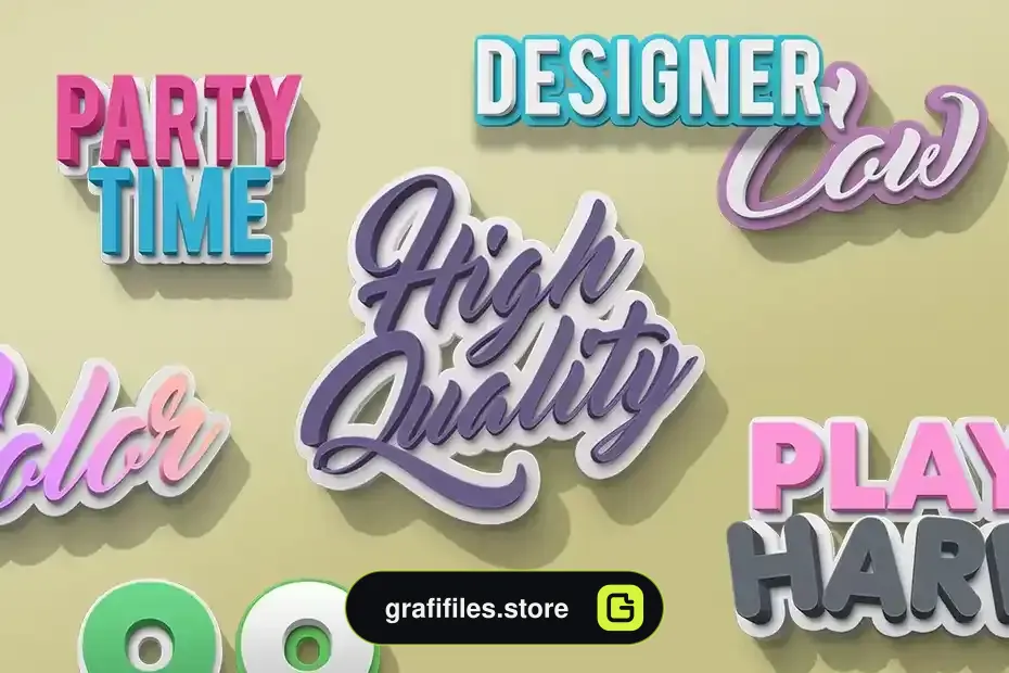 افکت متن سه بعدی 3D Text Effects V2 - 1