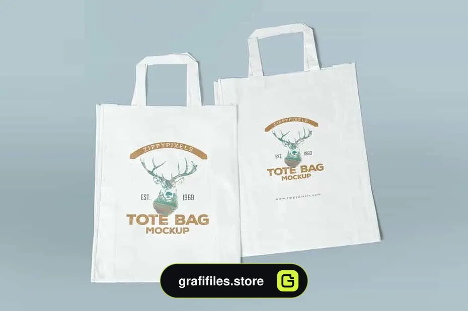 دانلود موکاپ ساک دستی Tote Bag Mockups - 2 موکاپ ساک دستی Tote Bag Mockups