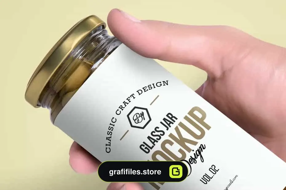 موکاپ شیشه زیتون Olives Glass Jar Mockups
