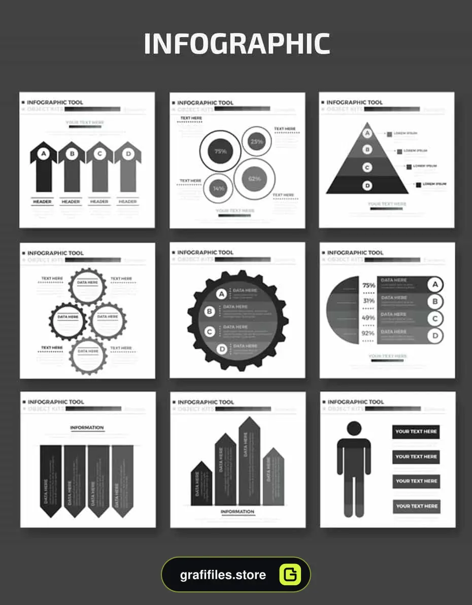 وکتور اجزای اینفوگرافیک Infographics Elements Design