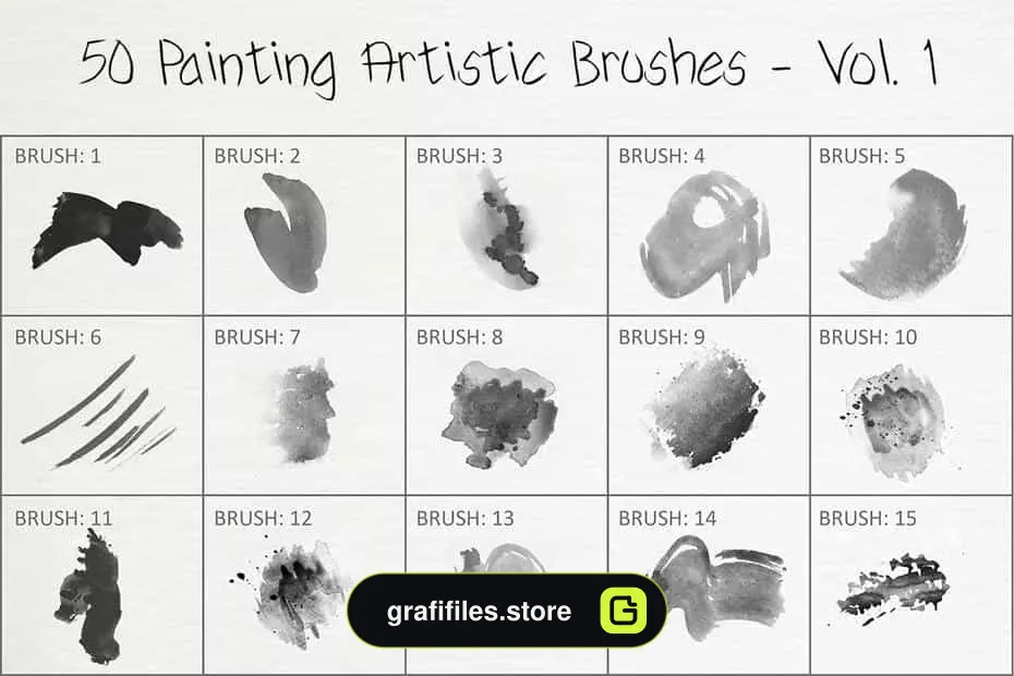 براش نقاشی دیجیتال فتوشاپ Painting Artistic Brushes - Vol. 1 - 3