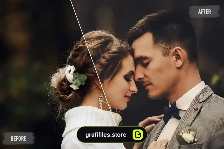 پریست رنگ عروسی Premium Wedding LUTs Pack - 9
