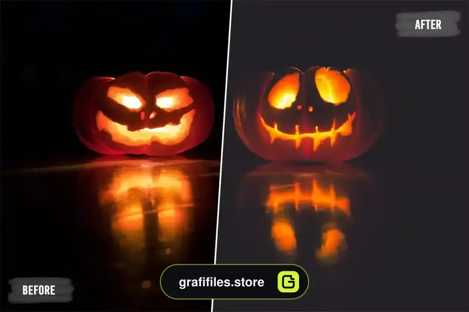 پریست اصلاح رنگ Pumpkin LUTs and Presets Pack - 3