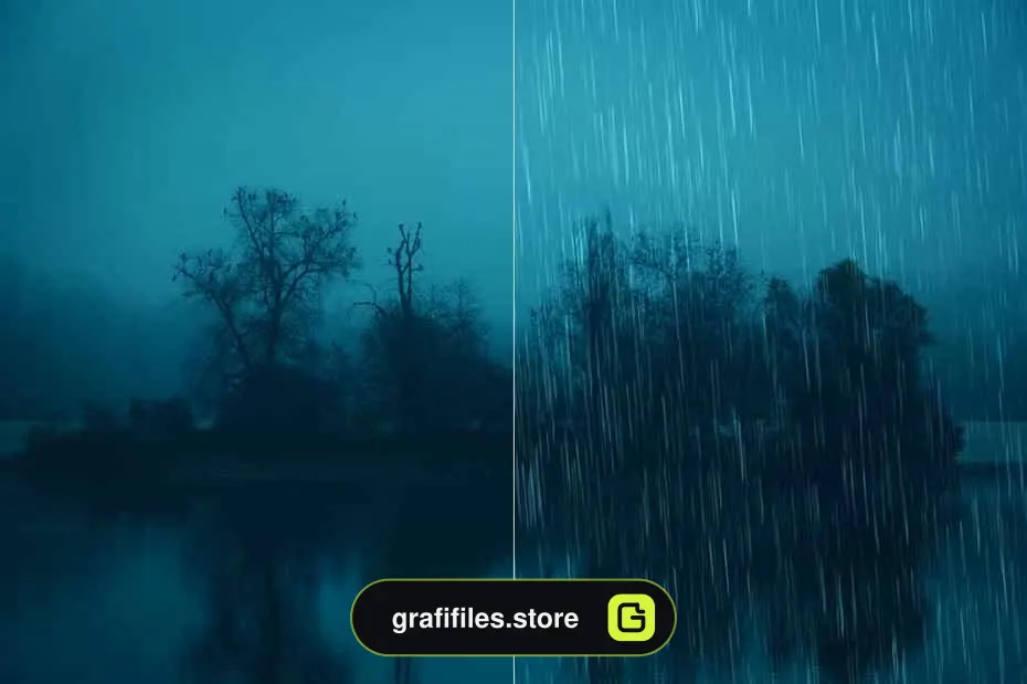 براش باران فتوشاپ Rain Photoshop Brushes - 1