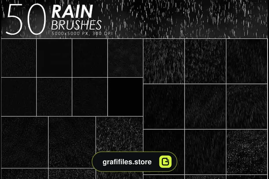 براش باران فتوشاپ Rain Photoshop Brushes - 5