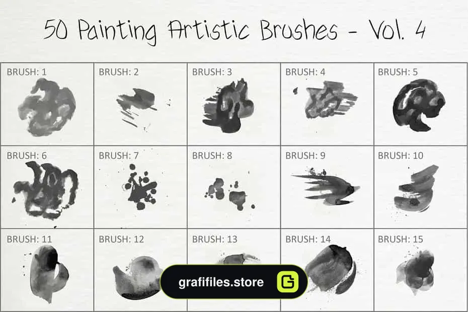 براش نقاشی دیجیتال فتوشاپ Painting Artistic Brushes Vol.4 - 1