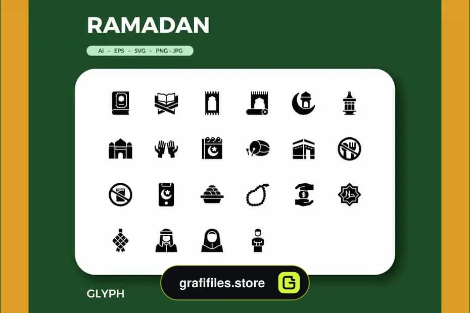 وکتور آیکون رمضان Icons of Ramadan 