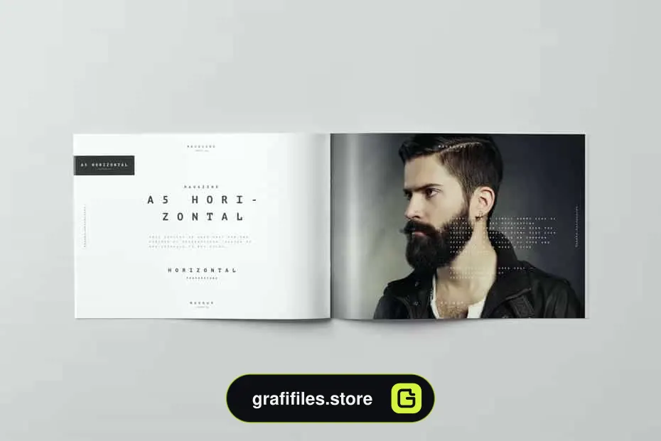 موکاپ بروشور A5 Horiozontal Brochure Mock-up