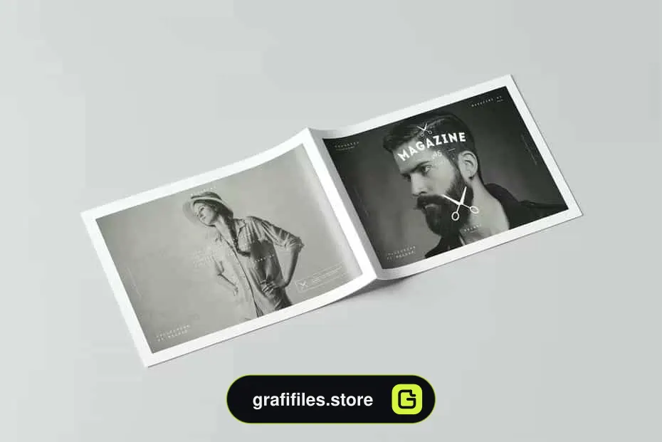موکاپ بروشور A5 Horiozontal Brochure Mock-up