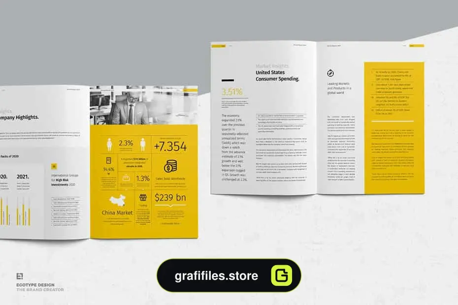 قالب ایندیزاین گزارش سالانه Annual Report