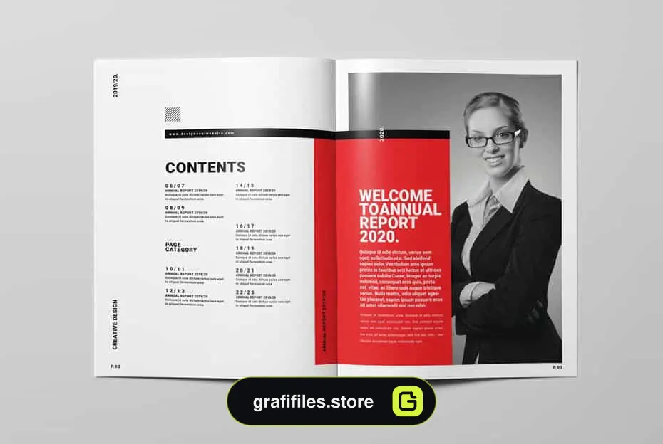 قالب آماده ایندیزاین گزارش سالانه Annual Report