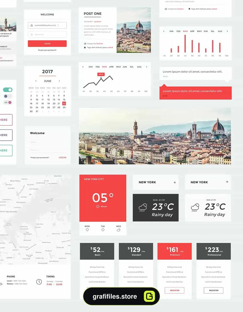 طرح لایه باز رابط کاربری Awesome Web UI KIt