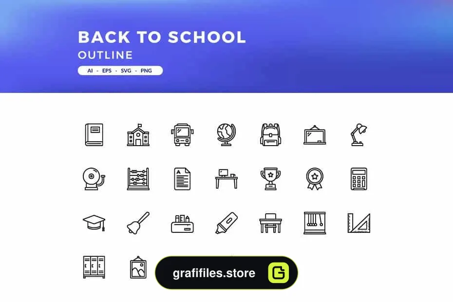 آیکون مدرسه Back to School Icons - 7