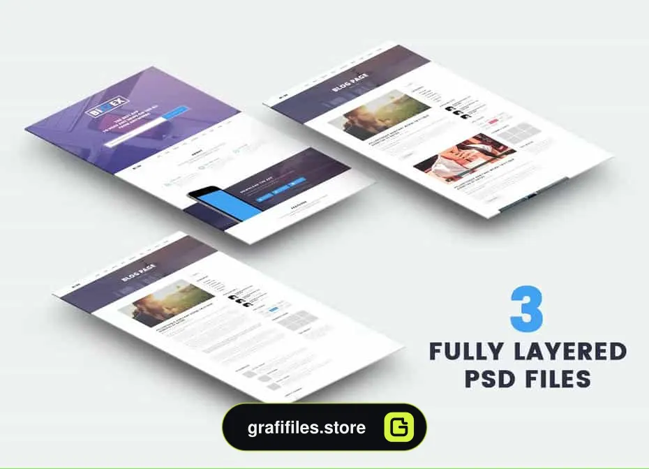 دانلود طرح لایه باز لندینگ پیج اپلیکیشن حرفه ایی BiZZEX - Professional App Landing Page - 4 طرح لایه باز لندینگ پیج اپلیکیشن حرفه ایی - 3