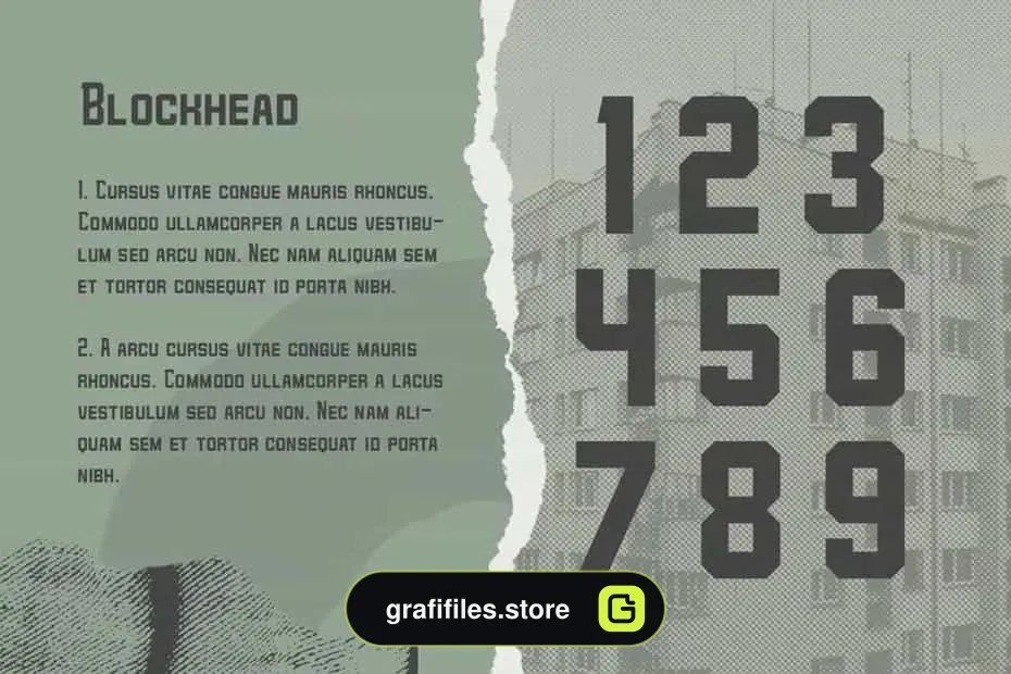 فونت انگلیسی Blockhead Typeface|Bold Geometric Font