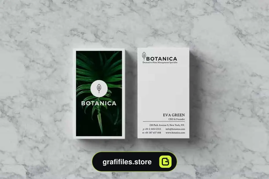 طرح لایه باز کارت ویزیت BOTANICA Business Card Template